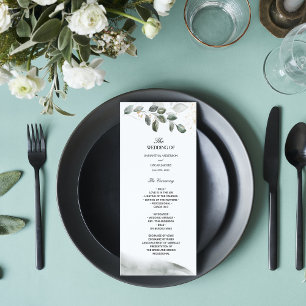 Gentle Greenery Watercolor Leaf Gold Dust Menu