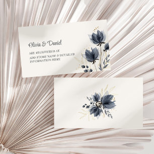 Gentle Grey Flowers Registry Enclosure Card