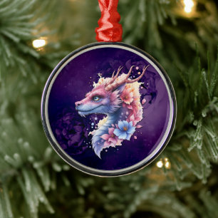 Gentle Guardian Dragon. Metal Tree Decoration