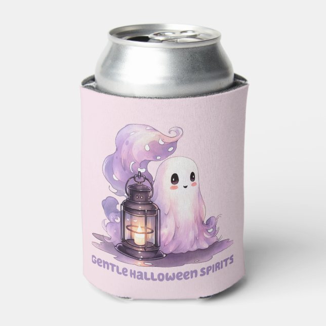 Gentle Halloween Spirits - Pastel Ghost Can Cooler (Can Front)