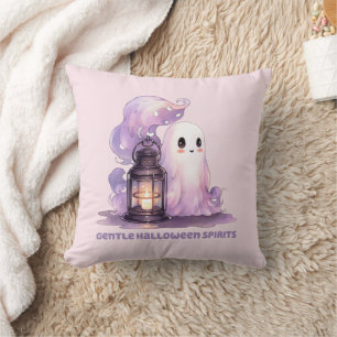 Gentle Halloween Spirits - Pastel Ghost Cushion