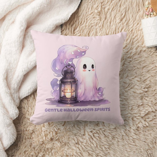 Gentle Halloween Spirits - Pastel Ghost Cushion (Blanket)