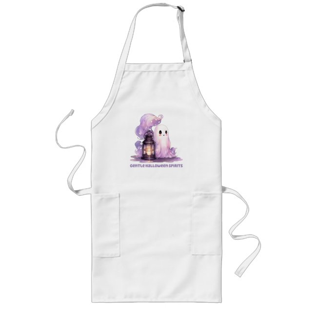 Gentle Halloween Spirits - Pastel Ghost Long Apron (Front)