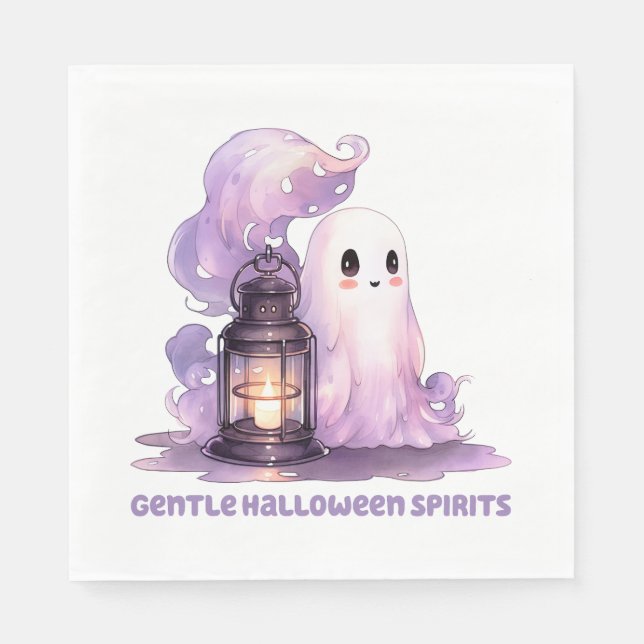 Gentle Halloween Spirits - Pastel Ghost Napkin (Front)