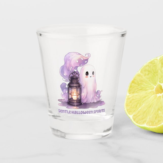 Gentle Halloween Spirits - Pastel Ghost Shot Glass (Front)