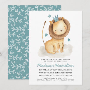 Gentle Lion Virtual Baby Shower Invitation