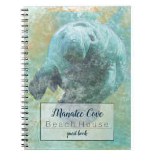 Gentle Manatee In Water Coastal Artwork Notebook