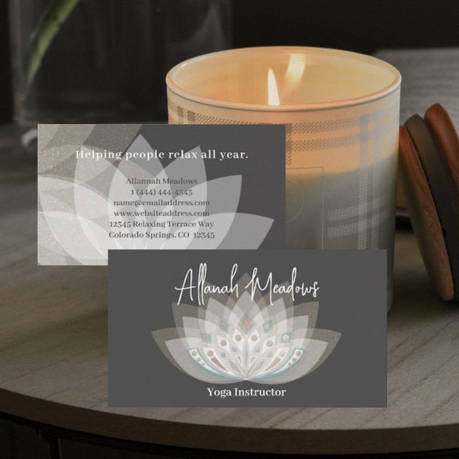 Gentle Mandala Lotus Flower Business Card (Creator Uploaded)
