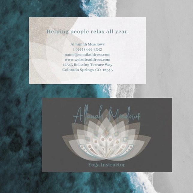 Gentle Mandala Lotus Flower Business Card (Creator Uploaded)