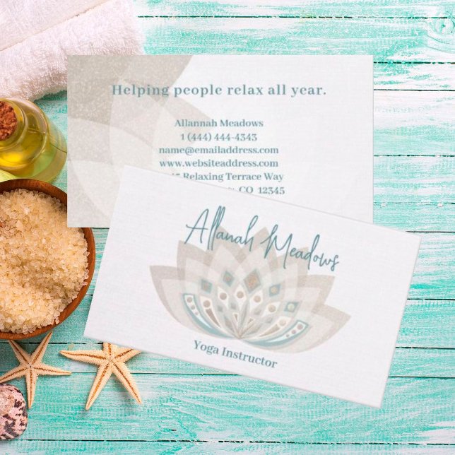 Gentle Mandala Lotus Flower Business Card (Creator Uploaded)