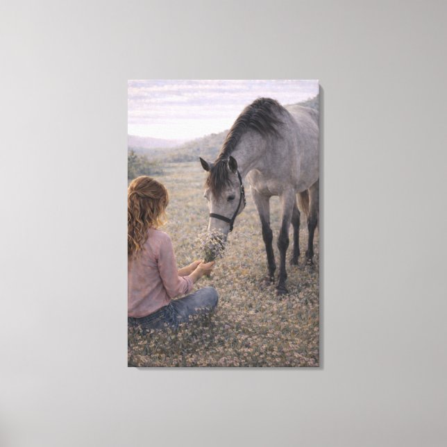 Gentle Meadow | Horse Art | Stretched Canvas Print (Front)