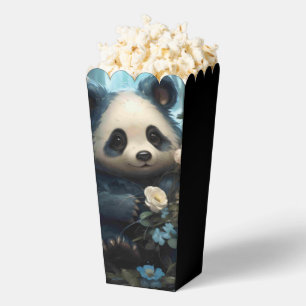 Gentle Panda Bear Among Jungle Roses Favour Box