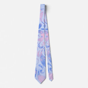Gentle Pastel Blue and Pink Swirls Pattern Tie