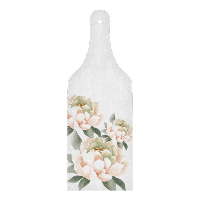 Gentle Peach Peonies  Cutting Board (Front)