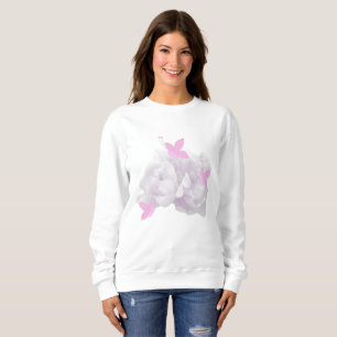 Gentle Peonies and Butterflies Sweat Shirt