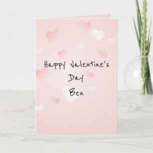 Gentle pink hearts for love day holiday card