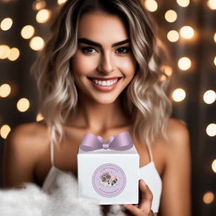 Gentle Racoon Lilac Baby Shower Thank You Classic Round Sticker