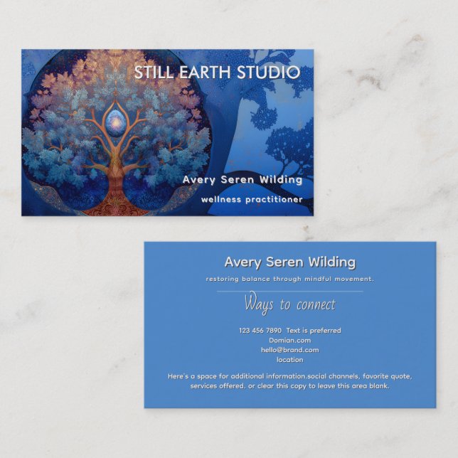 Gentle Radiance | Tree of Life B&B  Business Card (Front/Back)