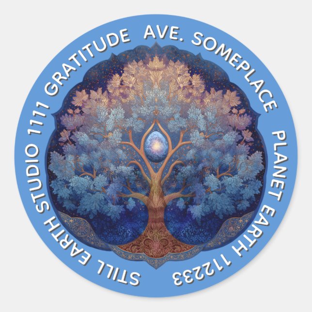 Gentle Radiance | Tree of Life B&B Classic Round Sticker (Front)