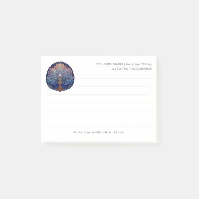 Gentle Radiance | Tree of Life B&B Post-it Notes (Front)