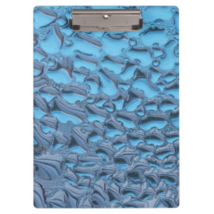 Gentle raindrops on blue glass clipboard