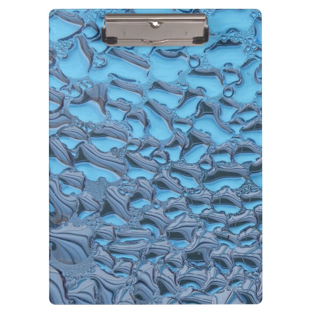 Gentle raindrops on blue glass   clipboard (Front)