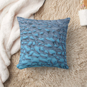 Gentle raindrops on blue glass cushion