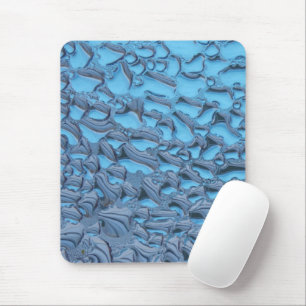 Gentle raindrops on blue glass   mouse pad