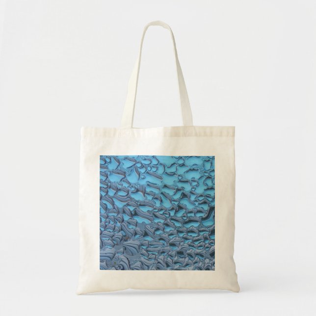 Gentle raindrops on blue glass    tote bag (Front)