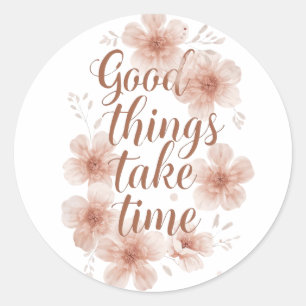 Gentle Reminder with Soft Florals Classic Round Sticker