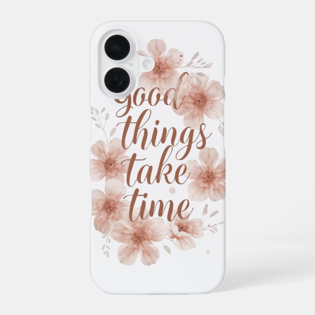 Gentle Reminder with Soft Florals iPhone 16 Case (Back)