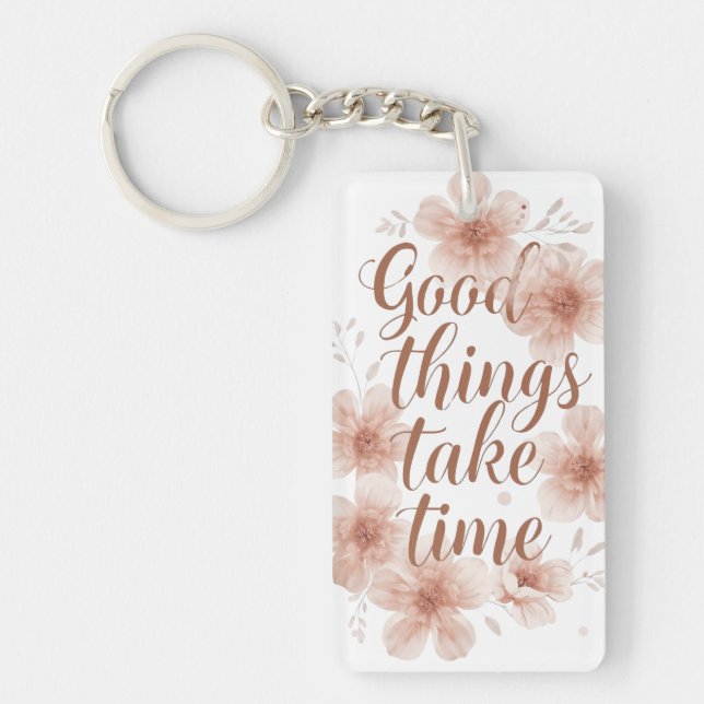 Gentle Reminder with Soft Florals Key Ring (Front)