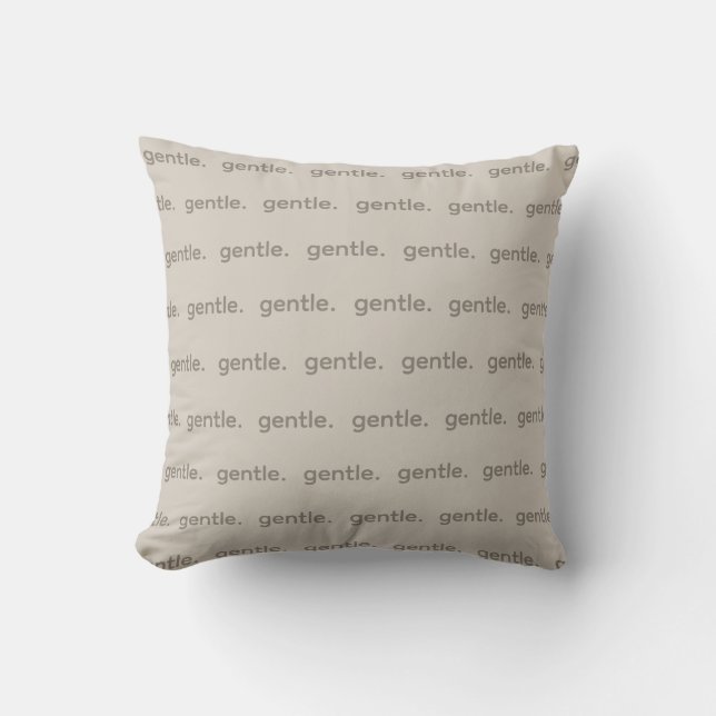 Gentle Repeated Word Pattern Cozy, Calm & Soft  Cushion (Front)