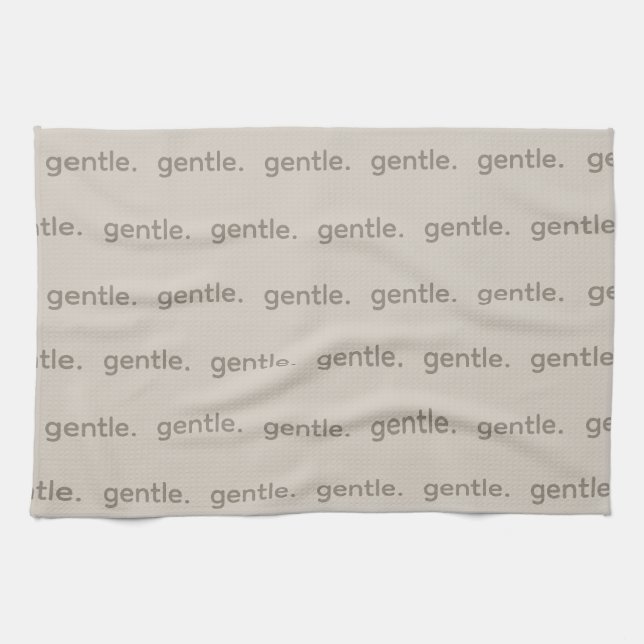 Gentle Repeated Word Pattern Cozy, Calm & Soft  Tea Towel (Horizontal)