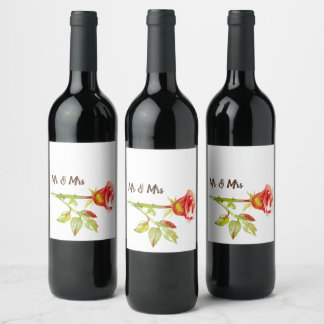 Gentle Rose design Wine Label