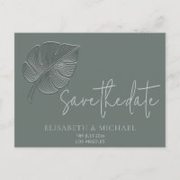 Gentle simple embossed tropical leaf