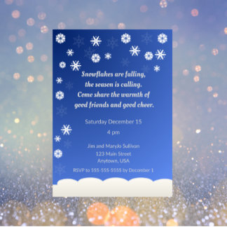 Gentle Snowflake Holiday Party Invitation