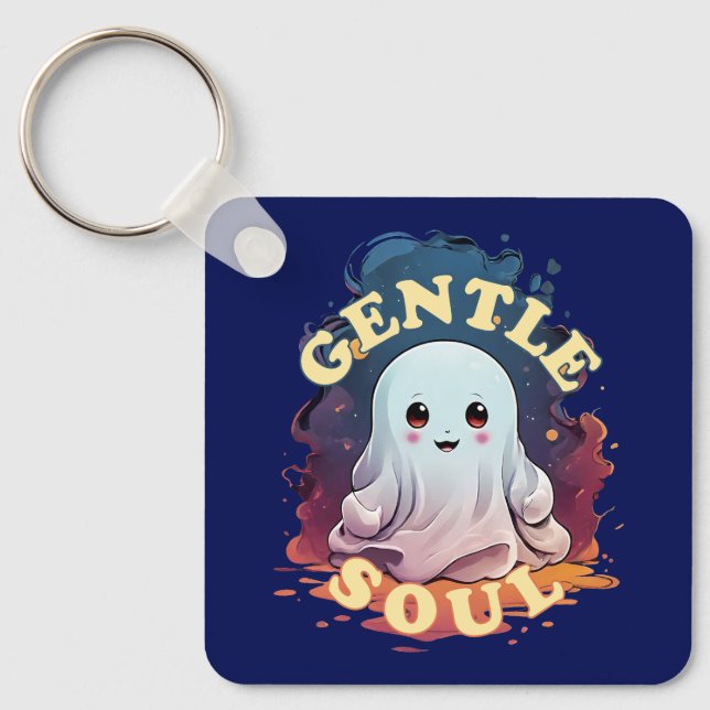 Gentle Soul Kawaii Ghost Key Ring (Front)