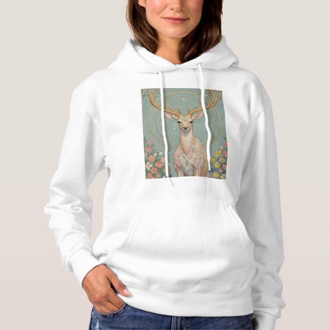 Gentle Spirit: A Pastel Deer Hoodie (Front)