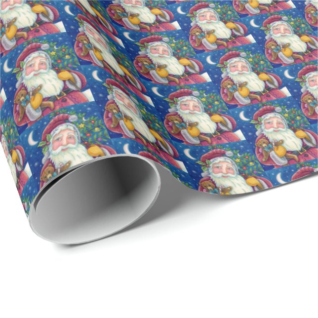 Gentle St. Nick CHRISTMAS SANTA  HOME DECOR GIFTS Wrapping Paper (Roll Corner)