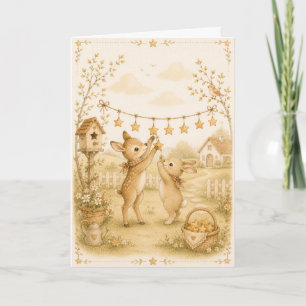 Gentle Stars Watercolor Greeting  Card