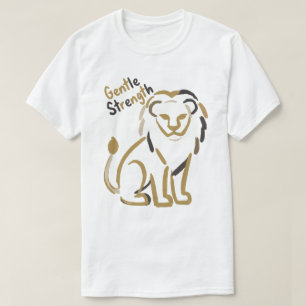 Gentle Strength Lion Minimalist Motivation T-Shirt