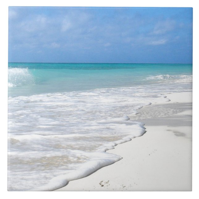 Gentle Surf White Sand Beach Tile (Front)
