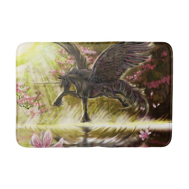 Gentle Touch~winged unicorn Bath Mat (Front)