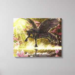 Gentle Touch~winged unicorn canvas print
