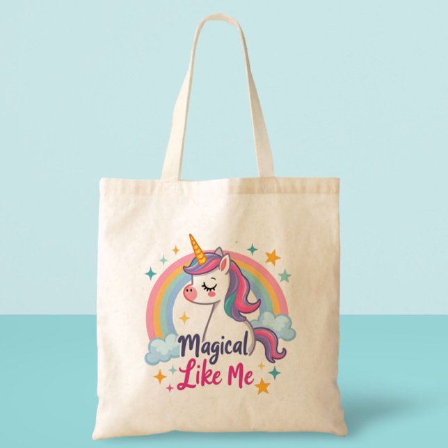 Gentle Unicorn with Rainbow  Tote Bag (Creator Uploaded)