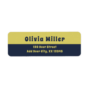Gentle Warm Yellow - Bold Retro Address Label