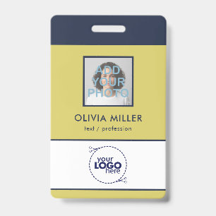 Gentle Warm Yellow Minimalist ID Badge
