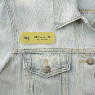 Gentle Warm Yellow Minimalist Logo Name Tag