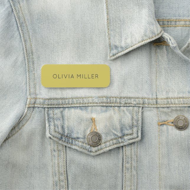 Gentle Warm Yellow Minimalist Name Tag (In Situ)